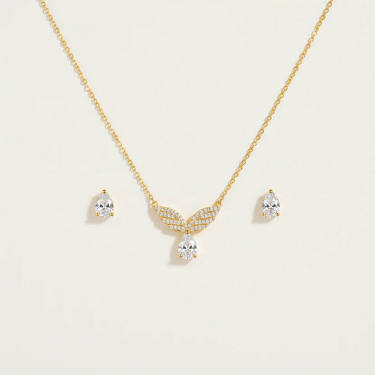 Angel Wings Drop Necklace Set