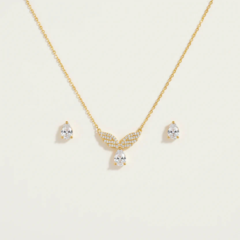 Angel Wings Drop Necklace Set