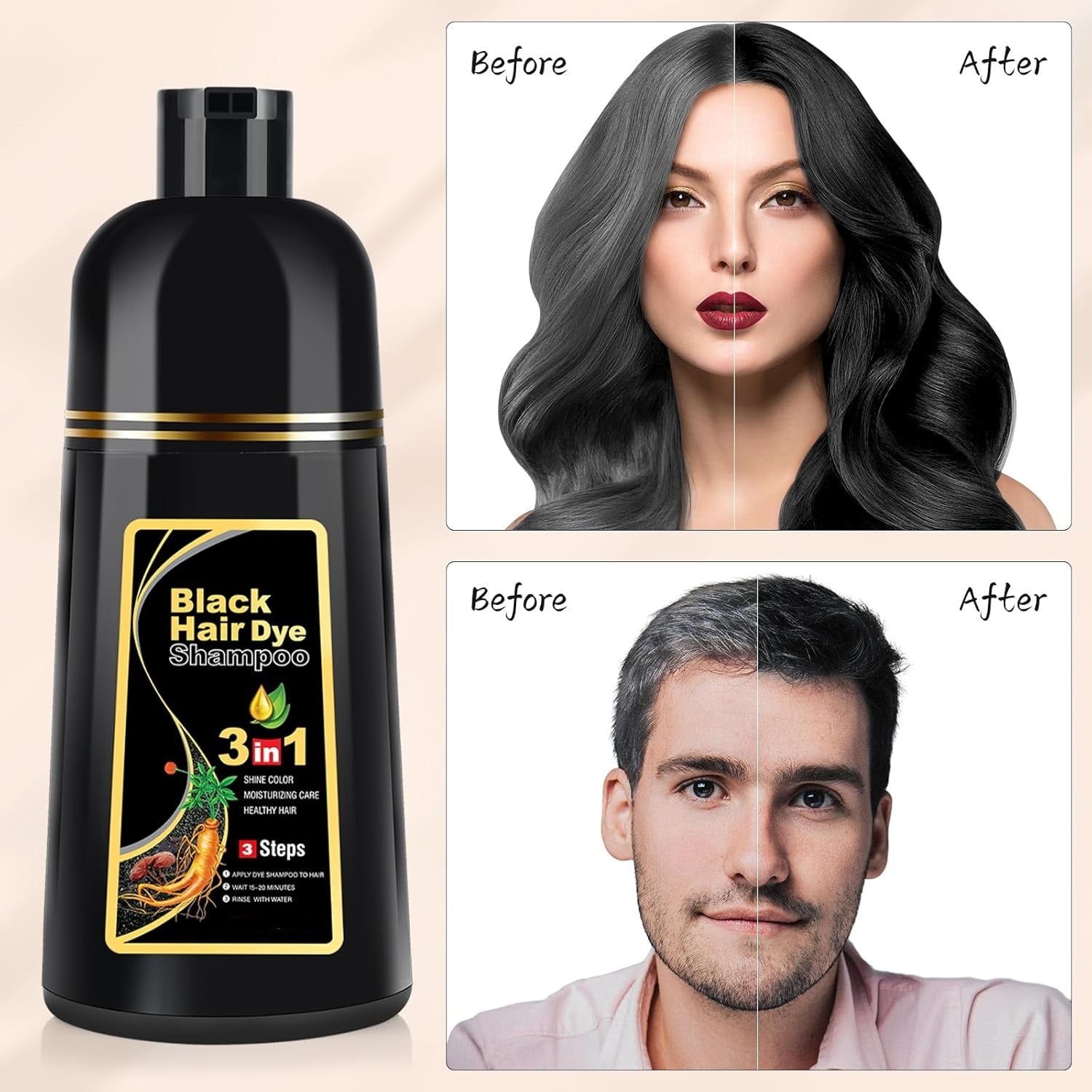 Hair Dye Shampoo -  (500ml)
